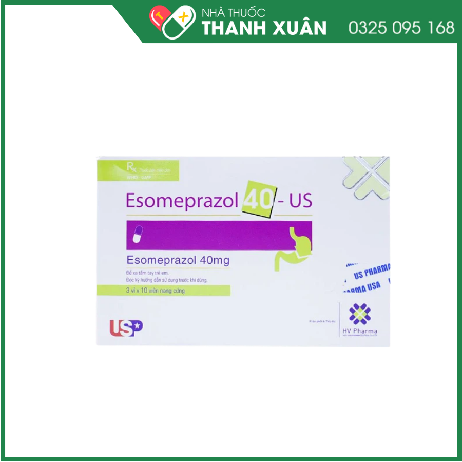 Esomeprazol 40-US điều trị trào ngược dạ dày-thực quản